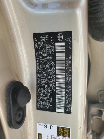 JTDKN3DU3A0054015 - 2010 TOYOTA PRIUS GOLD photo 12