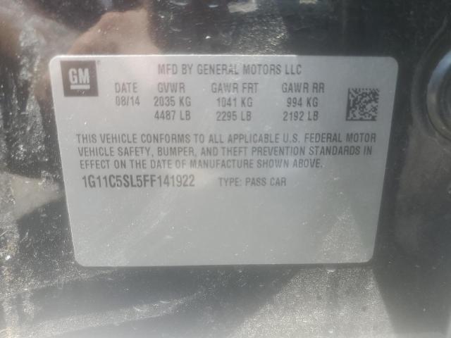 1G11C5SL5FF141922 - 2015 CHEVROLET MALIBU 1LT 黑色 照片 12