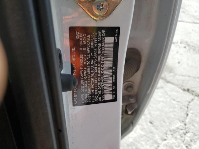 SHHFK7H64MU226232 - 2021 HONDA CIVIC EX WHITE photo 13