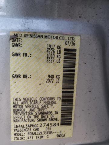 1N4AL3AP6GC274584 - 2016 NISSAN ALTIMA 2.5 SILVER photo 13