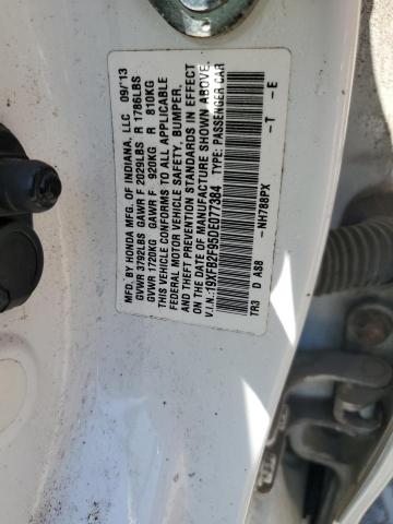 19XFB2F95DE077384 - 2013 HONDA CIVIC EXL WHITE photo 12