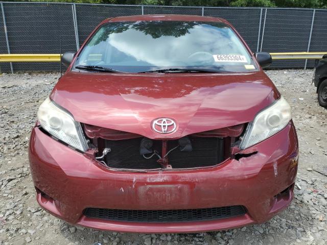 5TDKA3DC4BS005911 - 2011 TOYOTA SIENNA BASE RED photo 5