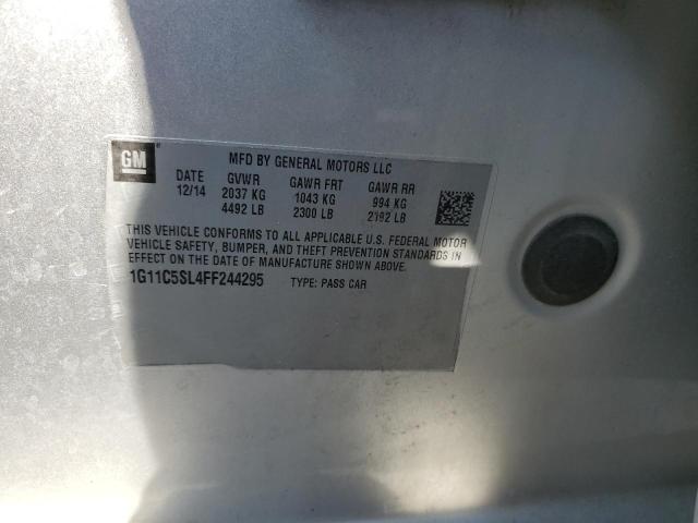 1G11C5SL4FF244295 - 2015 CHEVROLET MALIBU 1LT SILVER photo 12