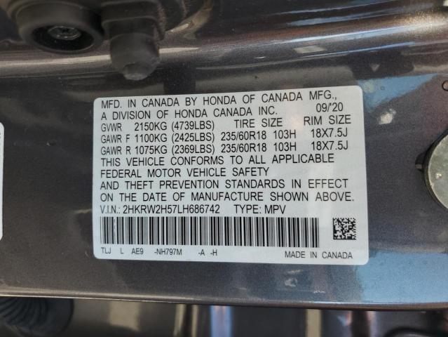 2HKRW2H57LH686742 - 2020 HONDA CR-V EX GRAY photo 13