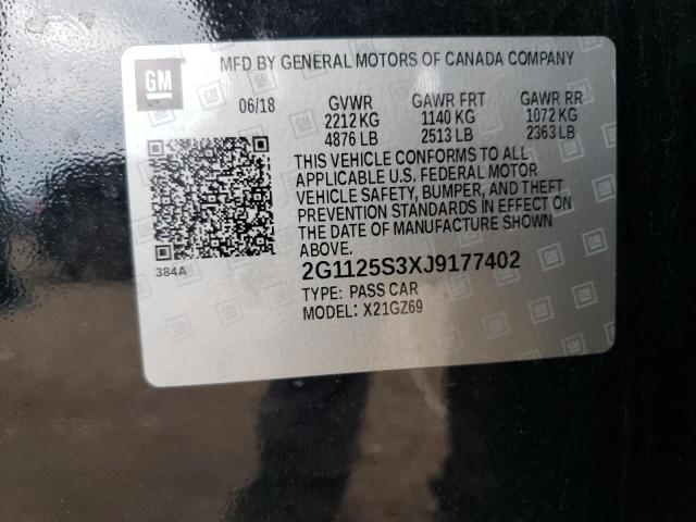 2G1125S3XJ9177402 - 2018 CHEVROLET IMPALA PREMIER BLACK photo 12