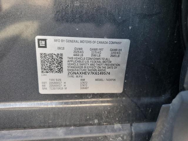 2GNAXHEV7K6149574 - 2019 CHEVROLET EQUINOX LS GRAY photo 13