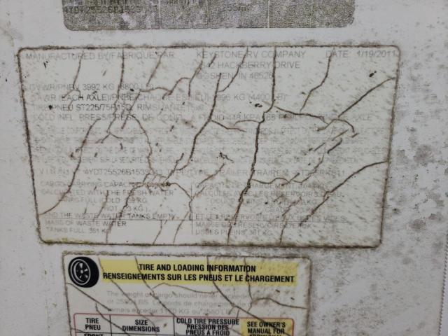 4YDT25526B1533043 - 2011 KEYSTONE SPRINTER WHITE photo 10