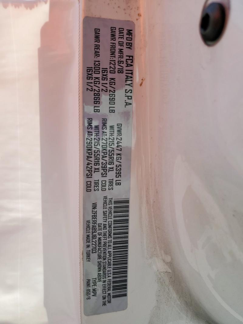 ZFBERFAB9J6L22703 - 2018 RAM PROMASTER Ақ фото 14