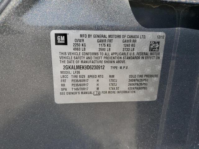 2GKALMEK9D6230912 - 2013 GMC TERRAIN SLE GRAY photo 13