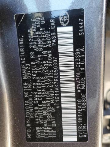 4T1G11AK7RU850307 - 2024 TOYOTA CAMRY SE NIGHT SHADE GRAY photo 13