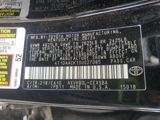 4T1DAACK1SU027085 - 2025 TOYOTA CAMRY XSE BLACK photo 12