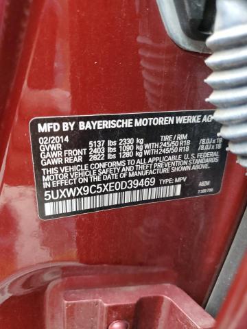 5UXWX9C5XE0D39469 - 2014 BMW X3 XDRIVE28I RED photo 13