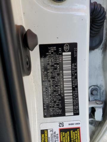 4T1B11HKXKU679428 - 2019 TOYOTA CAMRY L 白色 照片 12