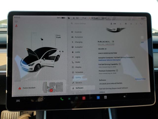 5YJ3E1EC2LF627568 - 2020 TESLA MODEL 3 WHITE photo 9