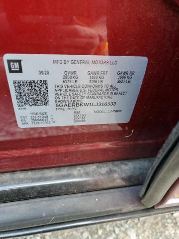 5GAERBKW1LJ316533 - 2020 BUICK ENCLAVE ESSENCE 栗色 照片 13