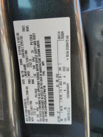 1FMCU9HD6JUC79618 - 2018 FORD ESCAPE SEL CHARCOAL photo 14