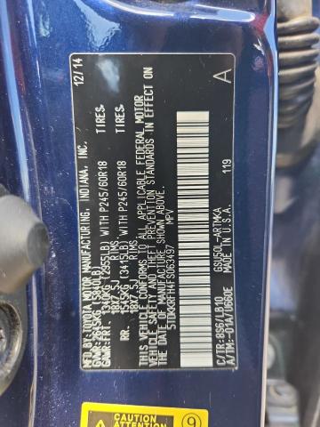 5TDKKRFH4FS063497 - 2015 TOYOTA HIGHLANDER XLE BLUE photo 13