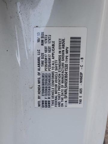 5FNRL5H65EB041530 - 2014 HONDA ODYSSEY EXL თეთრი ფოტო 13