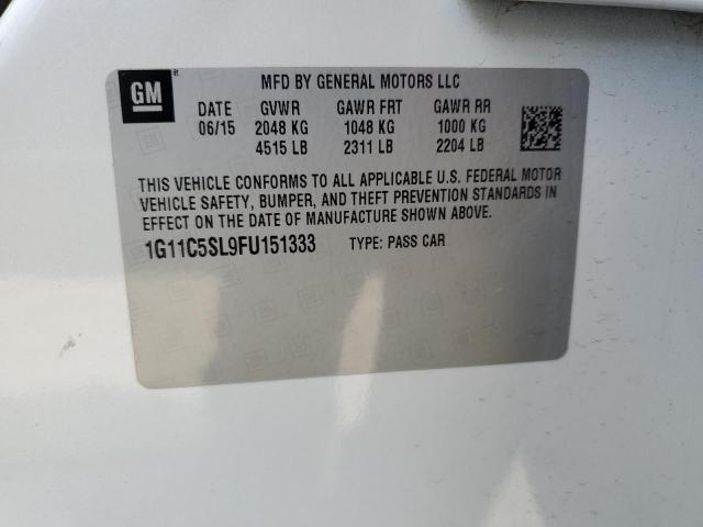 1G11C5SL9FU151333 - 2015 CHEVROLET MALIBU 1LT 白色 照片 13