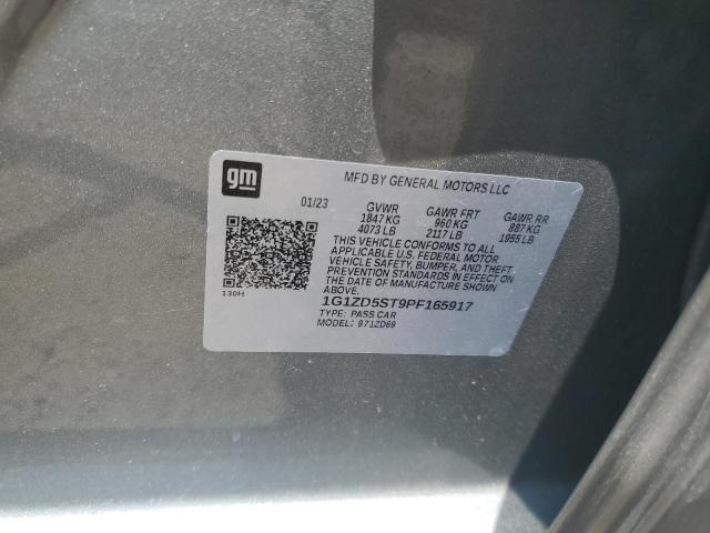 1G1ZD5ST9PF165917 - 2023 CHEVROLET MALIBU LT Сұр фото 12