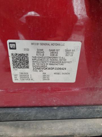 1GNEVGKW3PJ106424 - 2023 CHEVROLET TRAVERSE LT Bordo foto 13