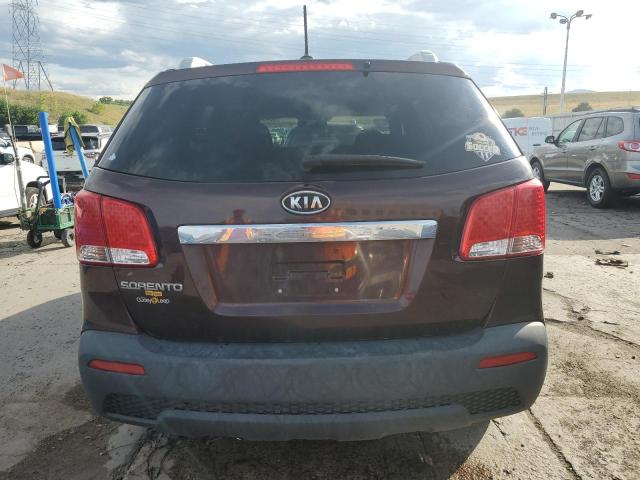 5XYKTDA26CG226601 - 2012 KIA SORENTO BASE BURGUNDY photo 6