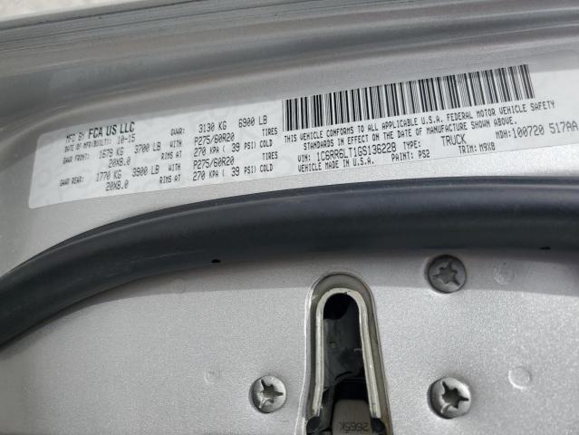 1C6RR6LT1GS136228 - 2016 RAM 1500 SLT SILVER photo 13