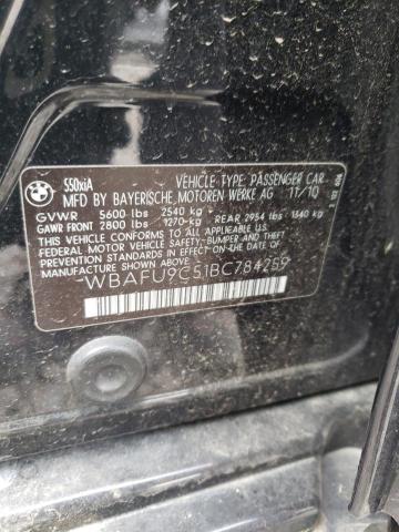 WBAFU9C51BC784259 - 2011 BMW 550 XI BLACK photo 12