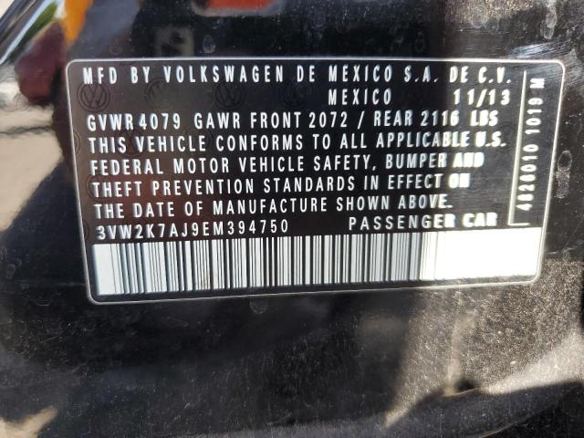 3VW2K7AJ9EM394750 - 2014 VOLKSWAGEN JETTA BASE 黑色 照片 12