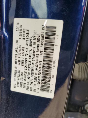 19UUB1F33FA015745 - 2015 ACURA TLX BLUE photo 12