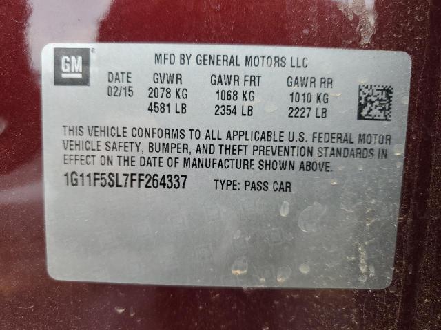 1G11F5SL7FF264337 - 2015 CHEVROLET MALIBU LTZ წითელი ფოტო 13