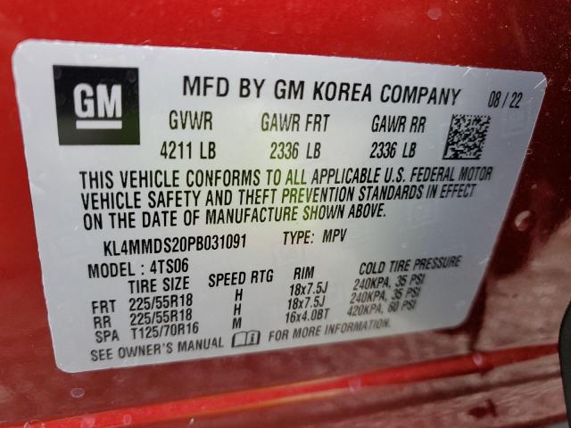 KL4MMDS20PB031091 - 2023 BUICK ENCORE GX SELECT RED photo 12