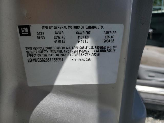 2G4WC582861155991 - 2006 BUICK LACROSSE CX فضي صورة 12