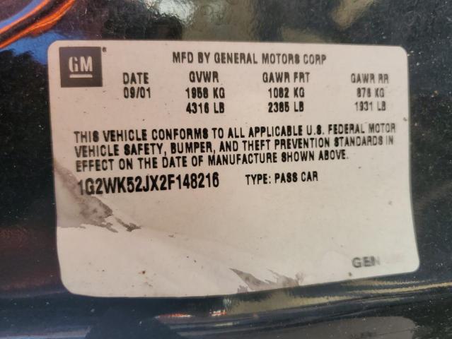 1G2WK52JX2F148216 - 2002 PONTIAC GRAND PRIX SE BLACK photo 12