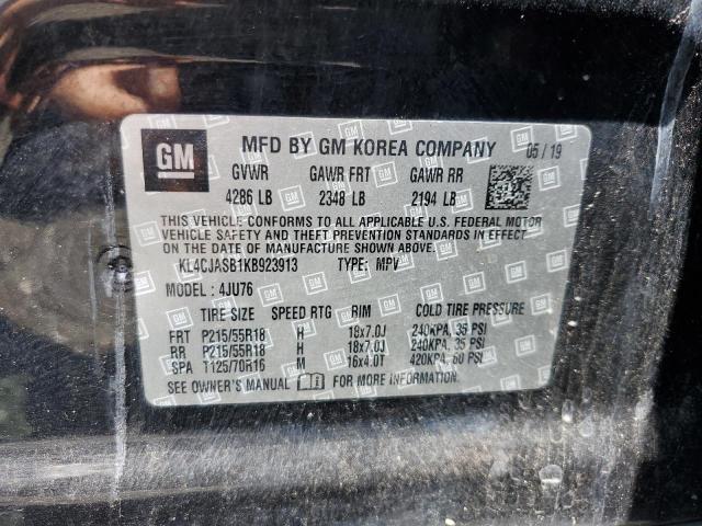 KL4CJASB1KB923913 - 2019 BUICK ENCORE PREFERRED BLACK photo 13