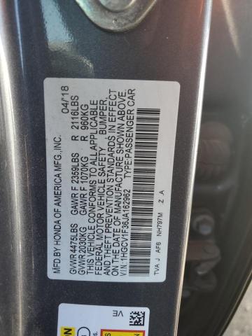 1HGCV1F36JA162962 - 2018 HONDA ACCORD SPORT CHARCOAL photo 13