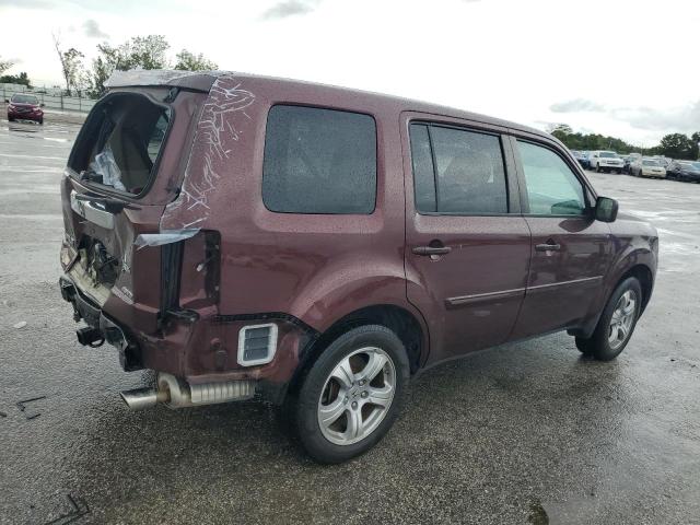 5FNYF4H66DB083829 - 2013 HONDA PILOT EXL BURGUNDY photo 3