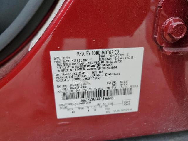 MAJ3S2GE8LC356645 - 2020 FORD ECOSPORT SE RED photo 13