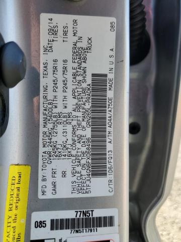 5TFJU4GN6FX068496 - 2015 TOYOTA TACOMA DOUBLE CAB PRERUNNER SILVER photo 12