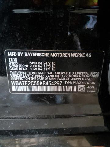 WBA7E2C55KB454297 - 2019 BMW 740 I BLACK photo 12