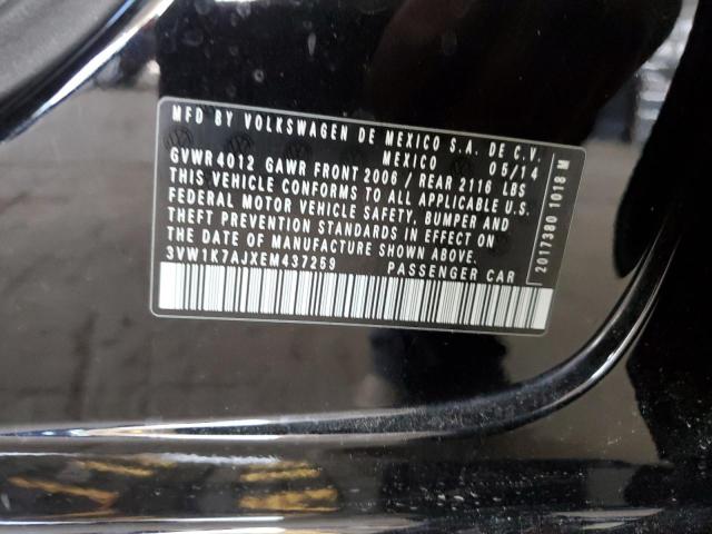 3VW1K7AJXEM437259 - 2014 VOLKSWAGEN JETTA BASE 黑色 照片 12