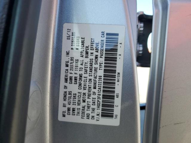 1HGCP3F81CA032396 - 2012 HONDA ACCORD EXL SILVER photo 13