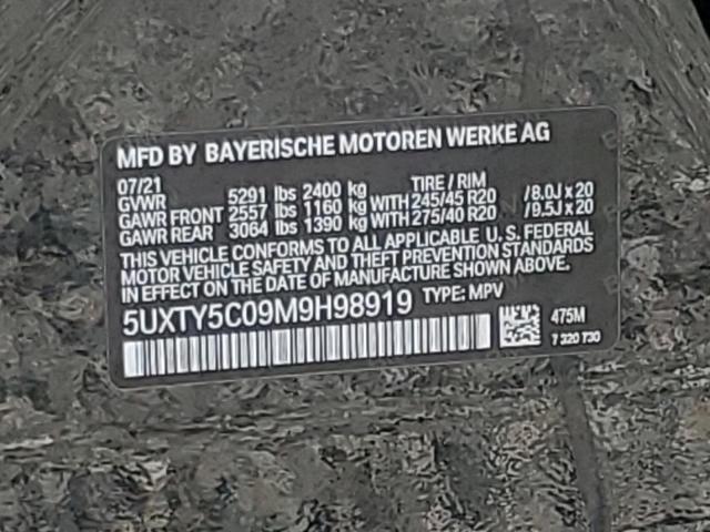 5UXTY5C09M9H98919 - 2021 BMW X3 XDRIVE30I BLACK photo 13