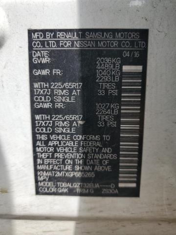 KNMAT2MTXGP685265 - 2016 NISSAN ROGUE S WHITE photo 13