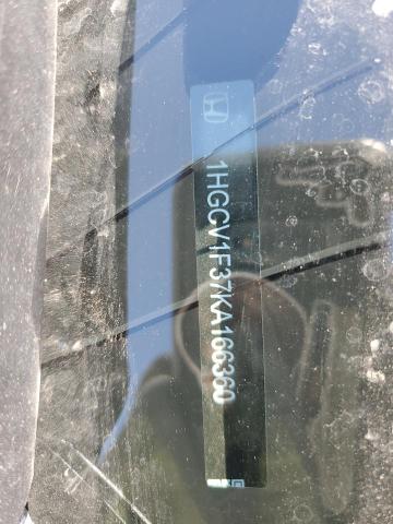 1HGCV1F37KA166360 - 2019 HONDA ACCORD SPORT Белый фото 12