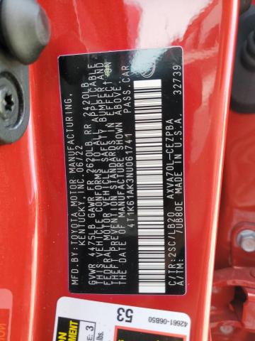 4T1K61AK3NU061741 - 2022 TOYOTA CAMRY XSE წითელი ფოტო 12