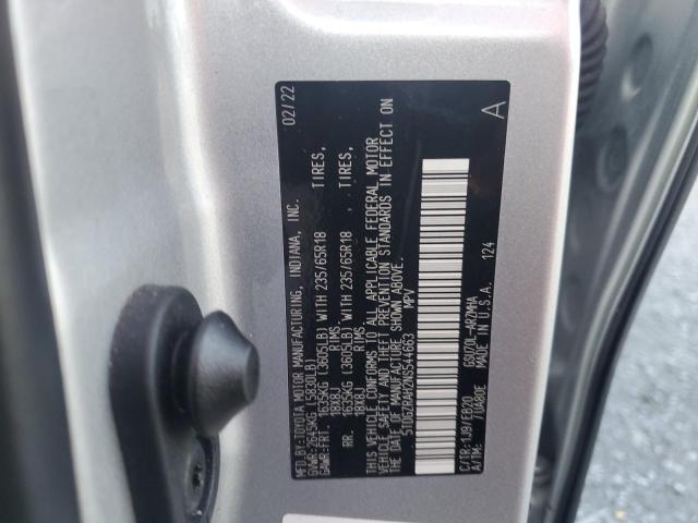 5TDGZRAH2NS544663 - 2022 TOYOTA HIGHLANDER XLE Gümüş fotoğraf 13