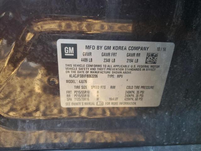 KL4CJFSBXFB063206 - 2015 BUICK ENCORE CONVENIENCE 棕色 照片 12