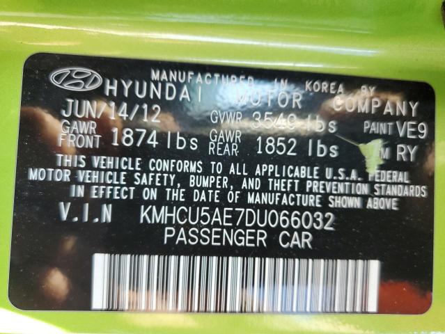 KMHCU5AE7DU066032 - 2013 HYUNDAI ACCENT GLS Կանաչ լուսանկար 12