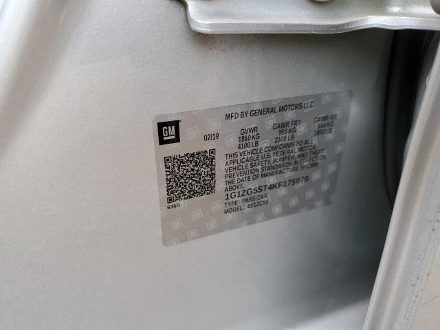 1G1ZG5ST4KF175979 - 2019 CHEVROLET MALIBU RS SILVER photo 13